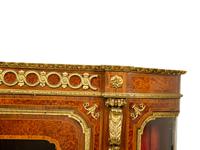 A Louis XVI Style Gilt Bronze Mounted Marquetry and Amboyna Marble-Top Cabinet — 19TH CENTURY