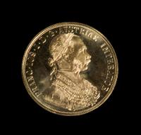 An Austro-Hungarian 1915 Four-Ducat Gold Coin