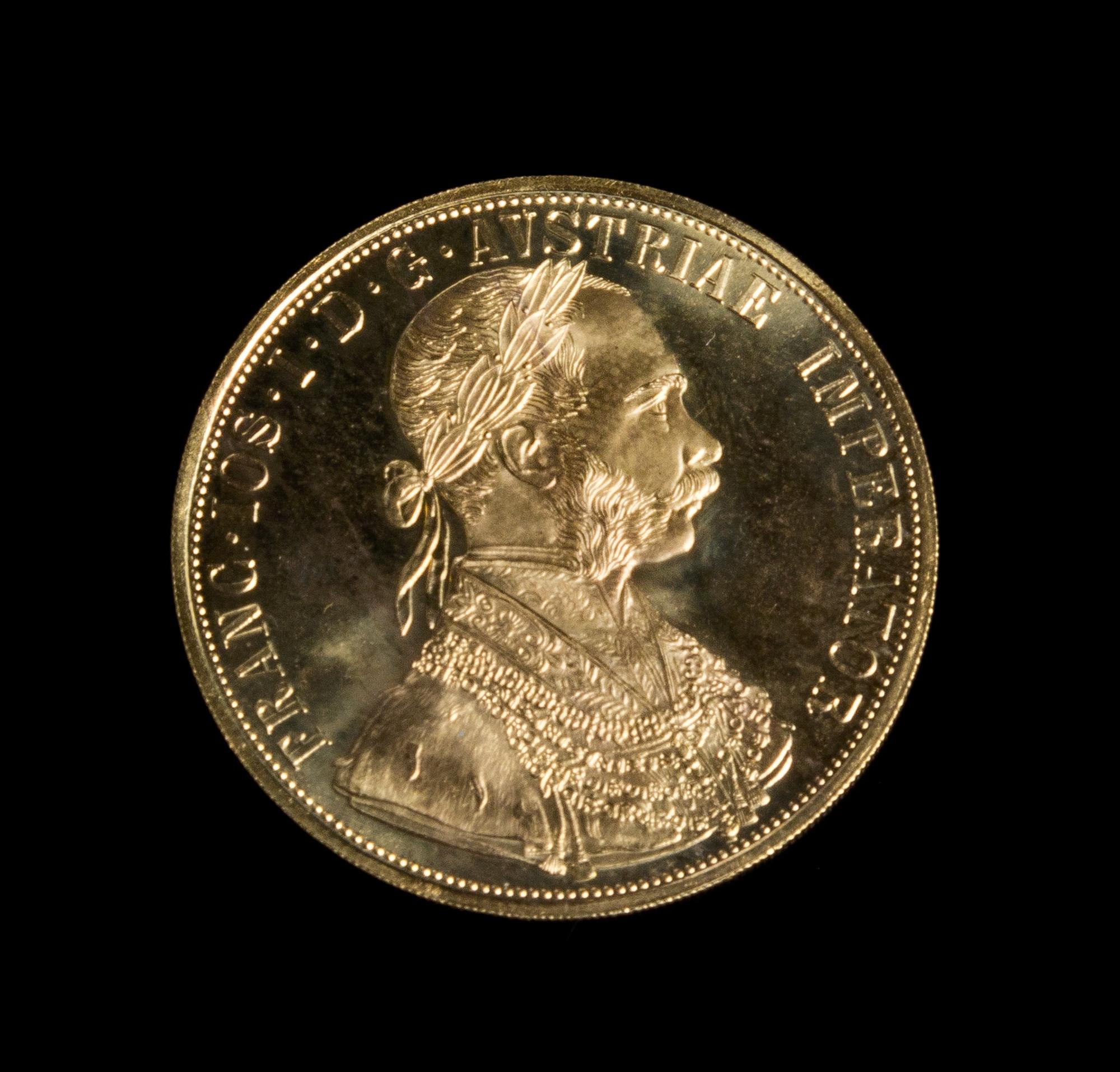 An Austro-Hungarian 1915 Four-Ducat Gold Coin