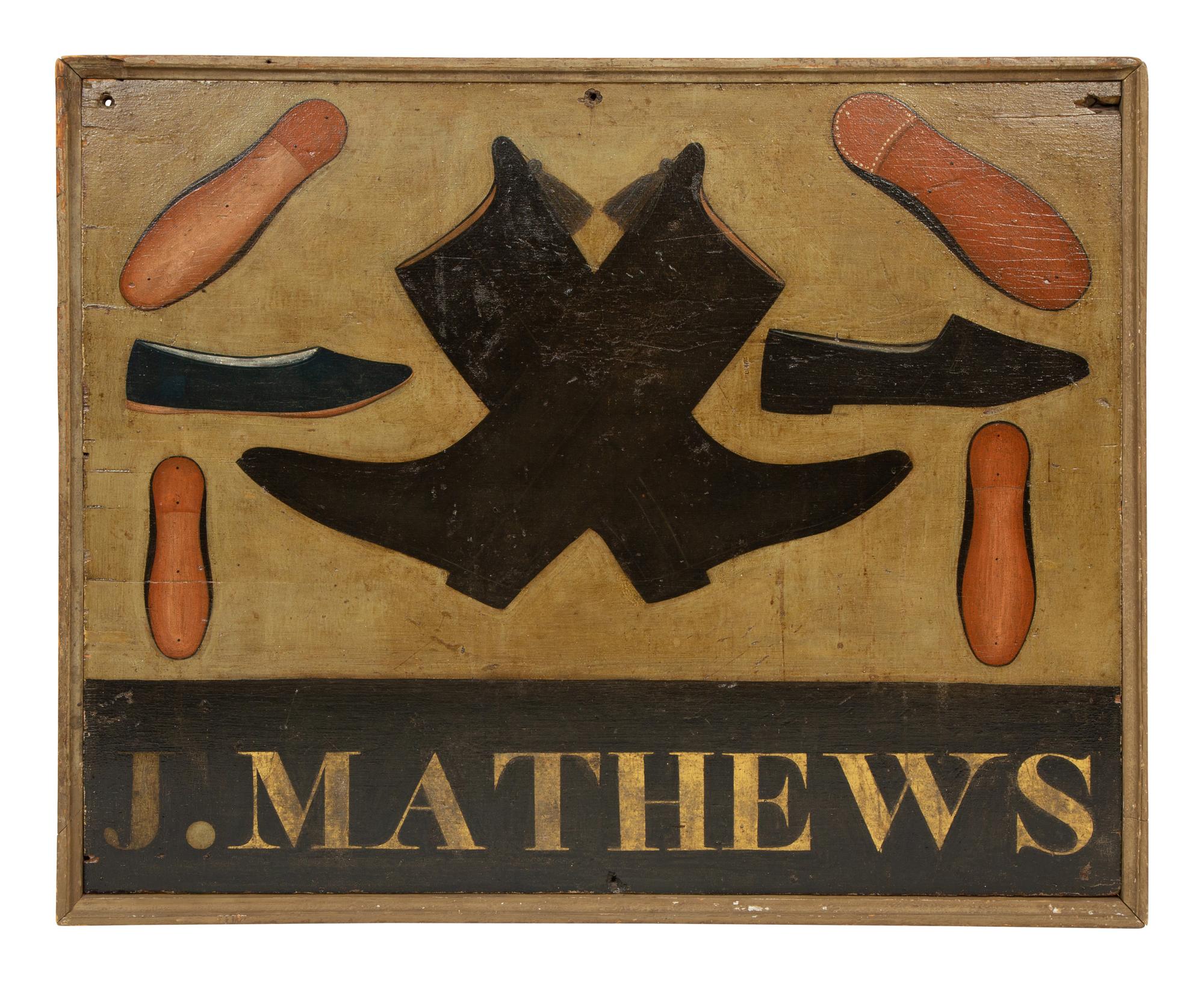 A Painted Wood Shoemaker's Shop Sign
