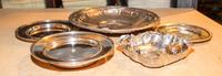 A Group of Five American Silver Dishes, Various makers, comprising a Wallace center bowl decorated with floral and foliate festoon rim,