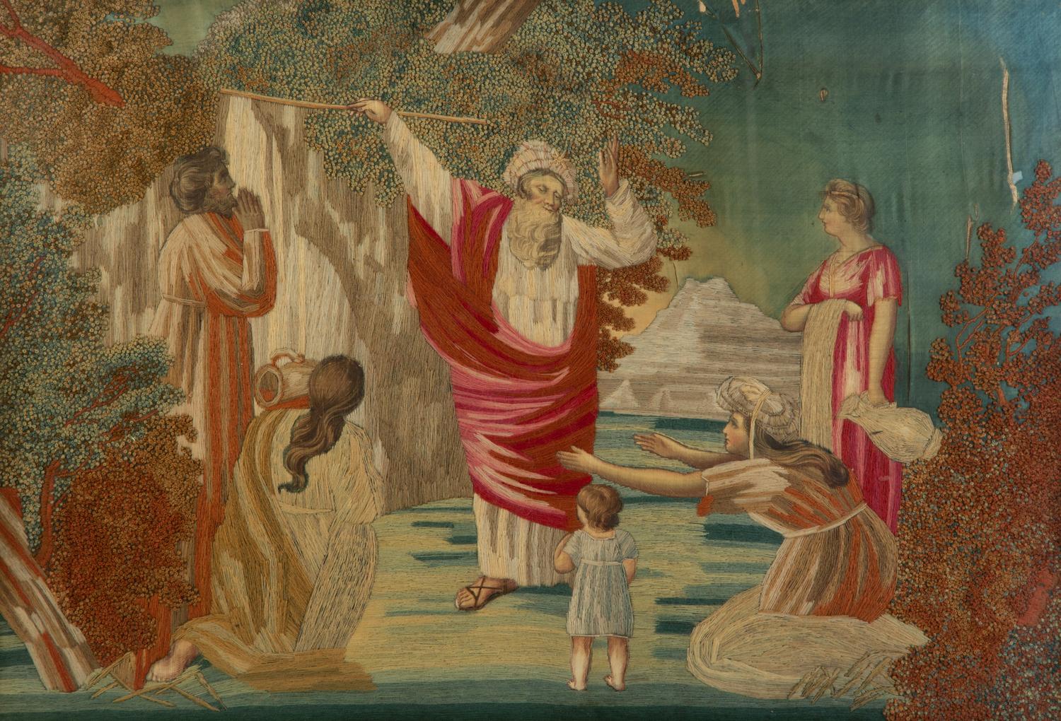 Four Needlework and Silk Pictures