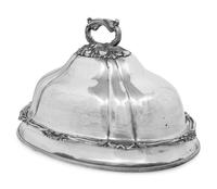 A George IV Silver-Plate Entree Dish and Cover and an Associated Meat Cloche