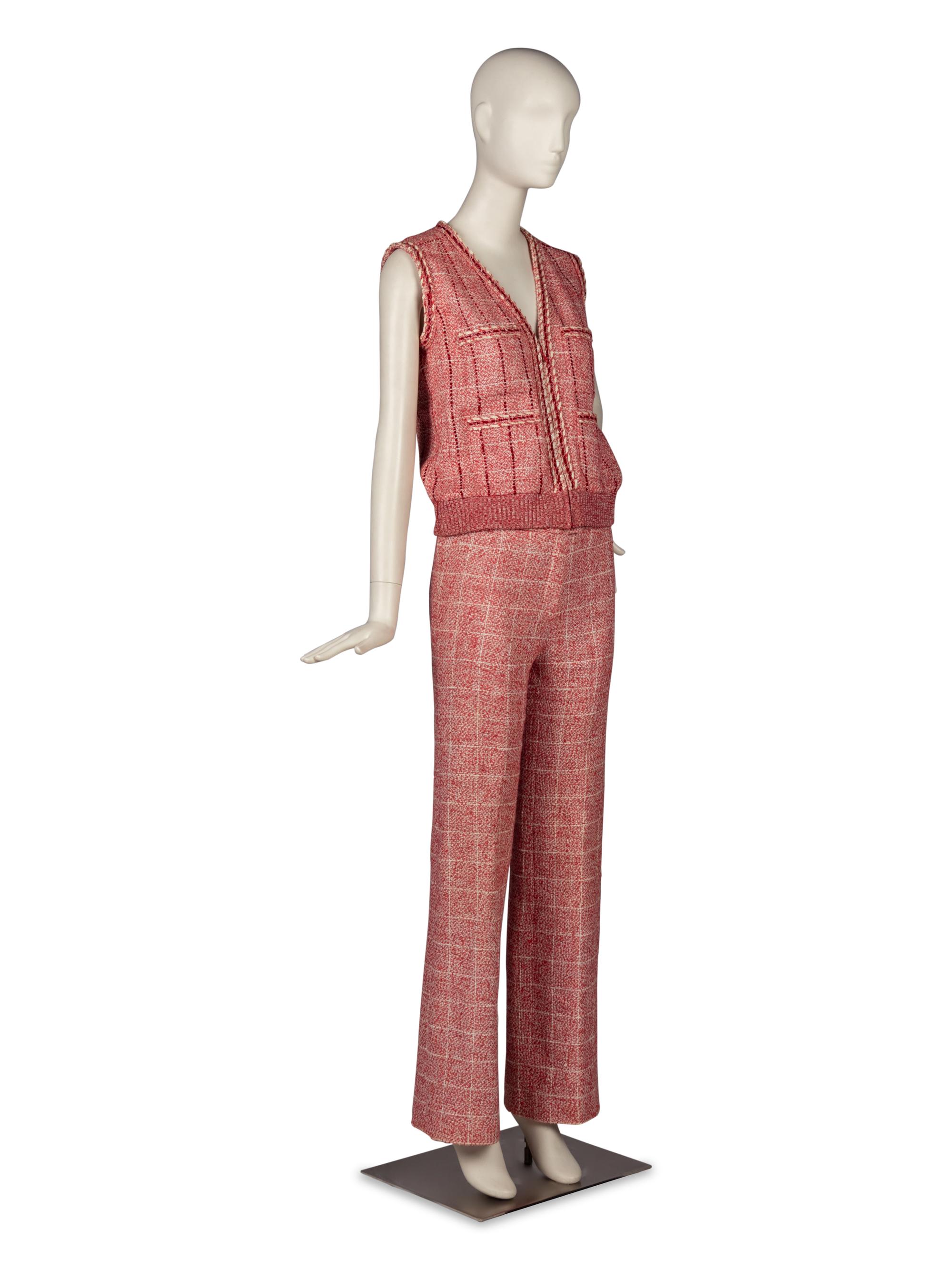 Chanel Red-White Tweed Ensemble, 2001