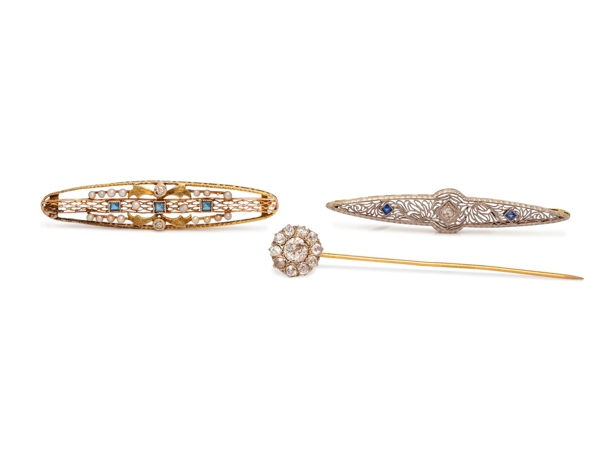 COLLECTION OF DIAMOND BROOCHES