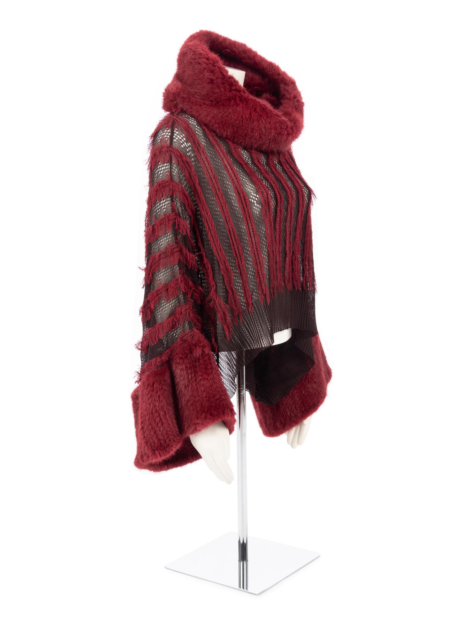 Christian Dior Red Mink Knit Top, 2000s