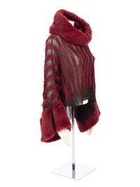 Christian Dior Red Mink Knit Top, 2000s