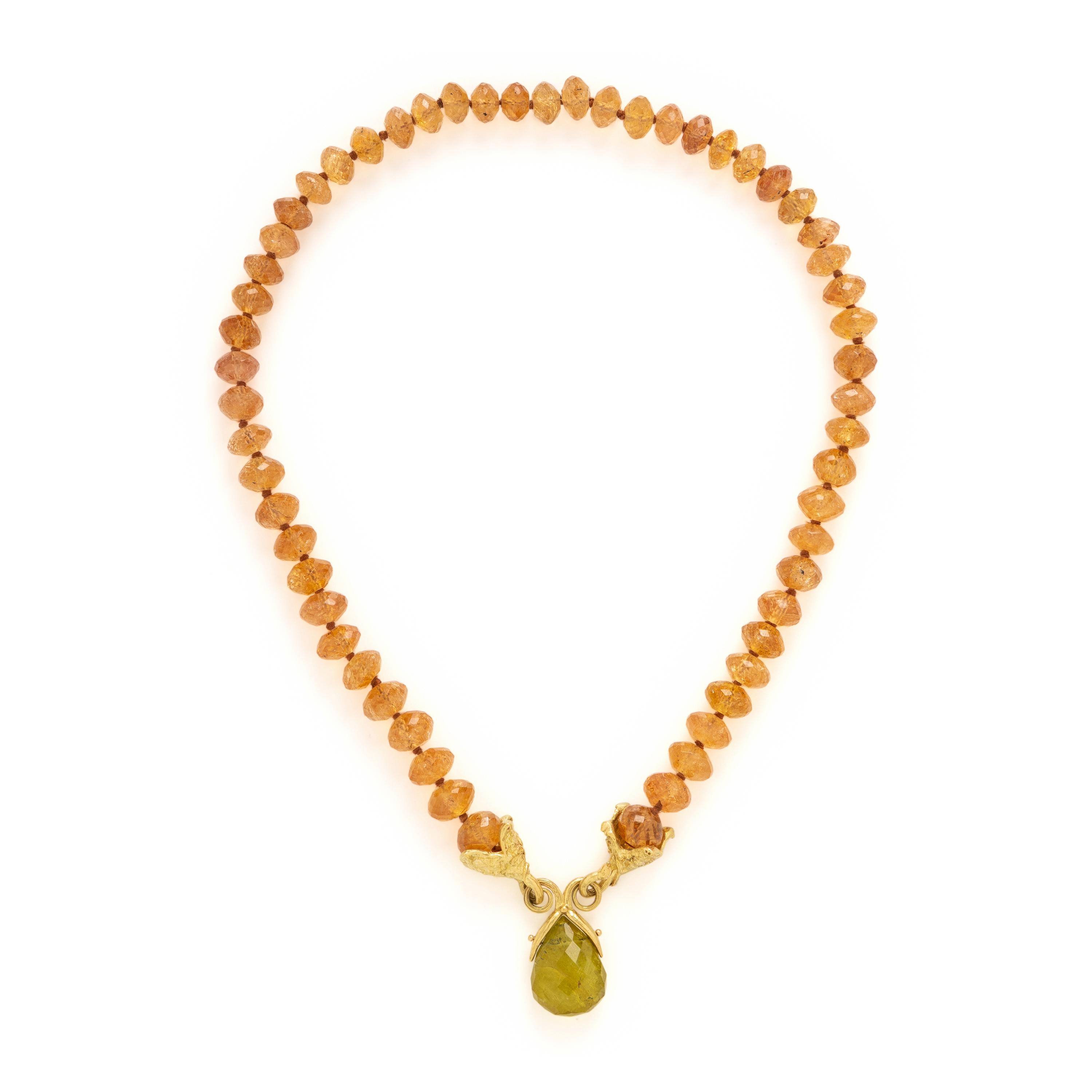 Topaz, Tourmaline, and Yellow Gold Necklace