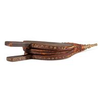 A Stencil and Paint Decorated Leather and Wood Bellows