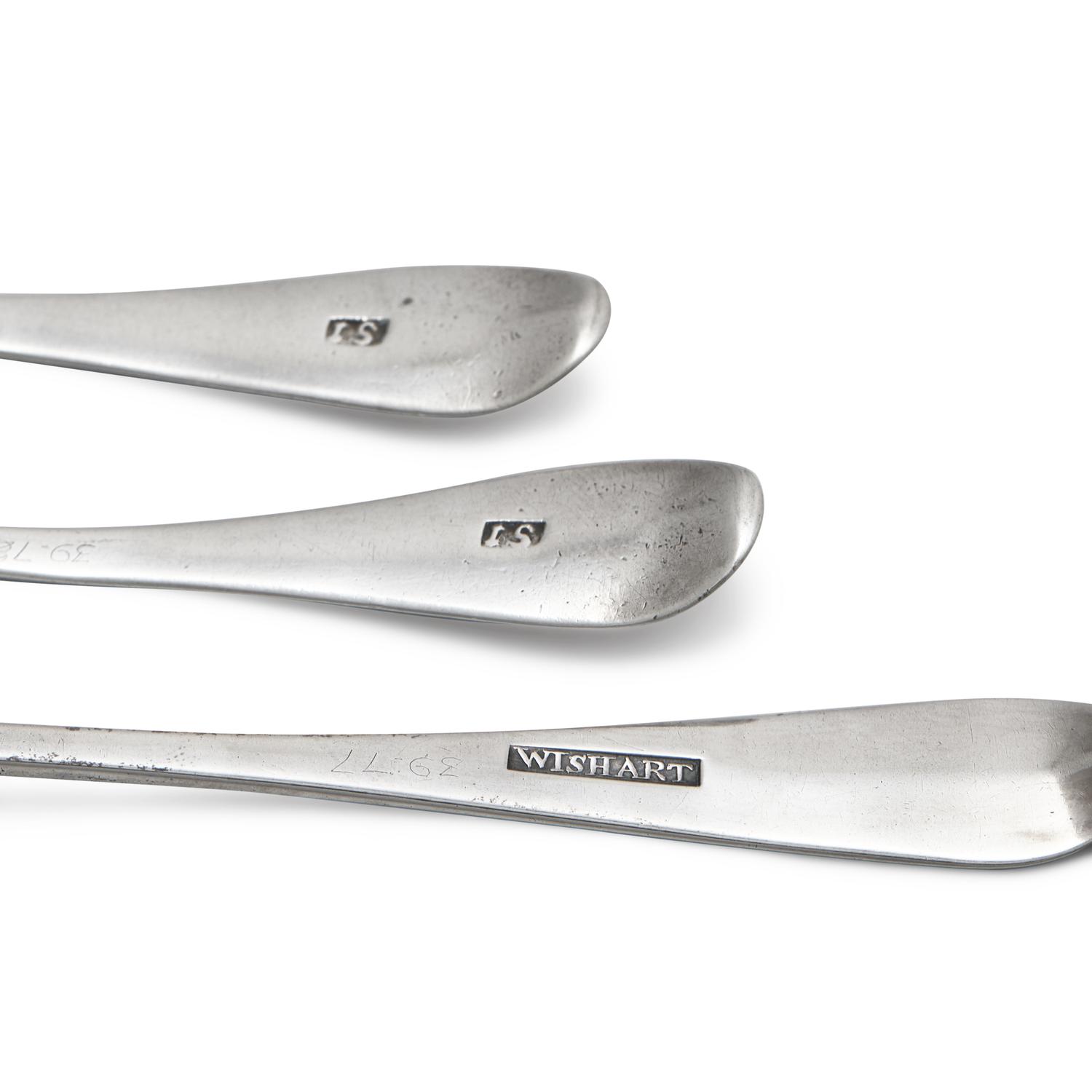 A Group of Three Coin Silver Tea and Coffee Spoons