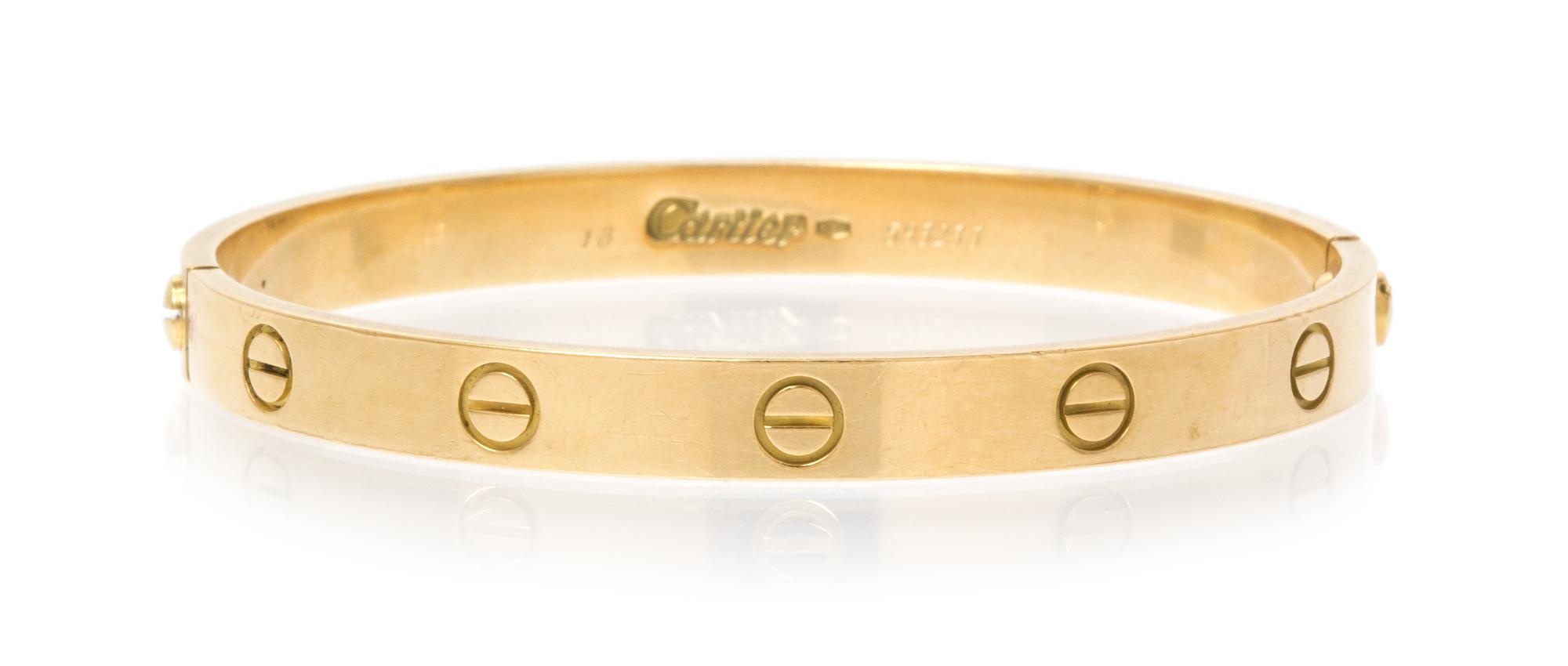 An 18 Karat Yellow Gold Love Bangle, Cartier, 24.80 dwts.