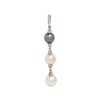 CHIMENTO, WHITE GOLD, CULTURED PEARL, AND DIAMOND PENDANT