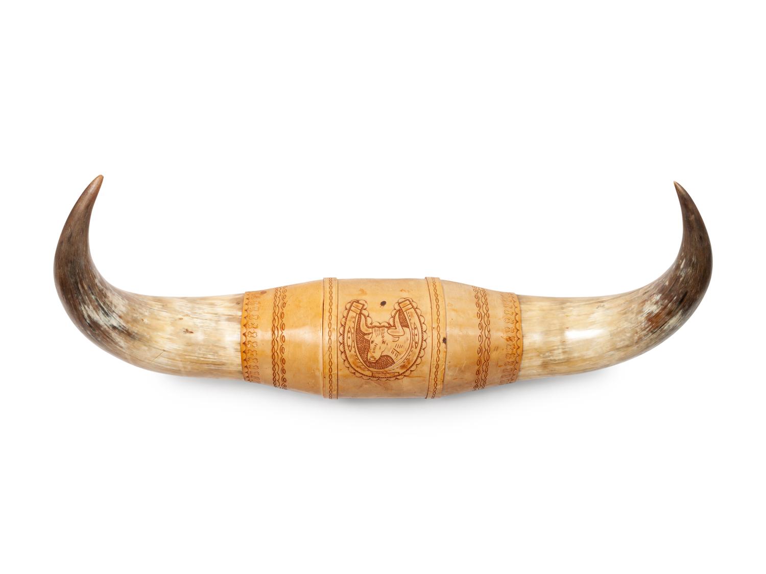 Stamped Leather Longhorn Mount