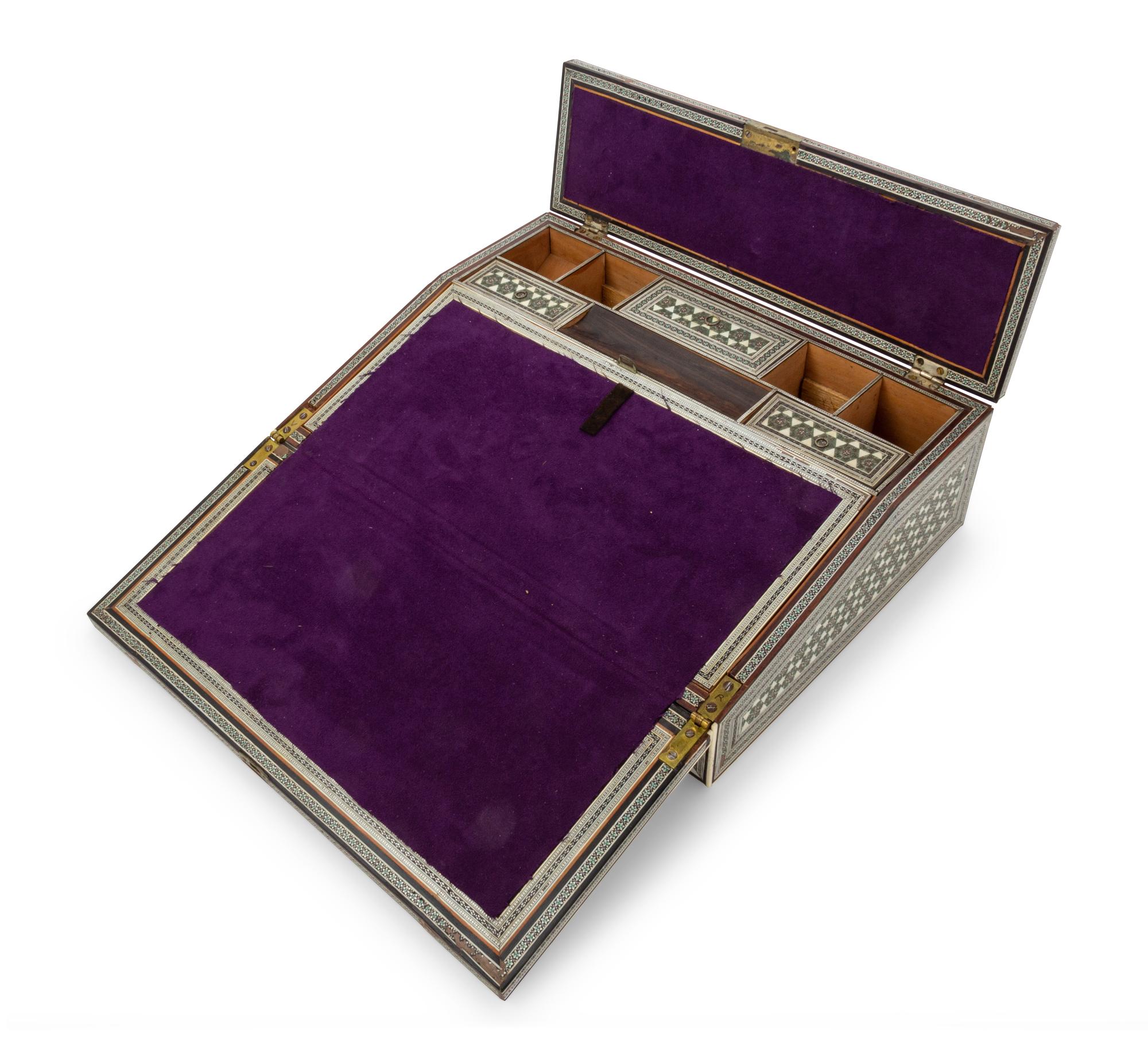 An Anglo-Indian Vizagapatam Sadeli Micromosaic Lap Desk