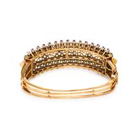 TURQUOISE, DIAMOND, RUBY, AND YELLOW GOLD BRACELET
