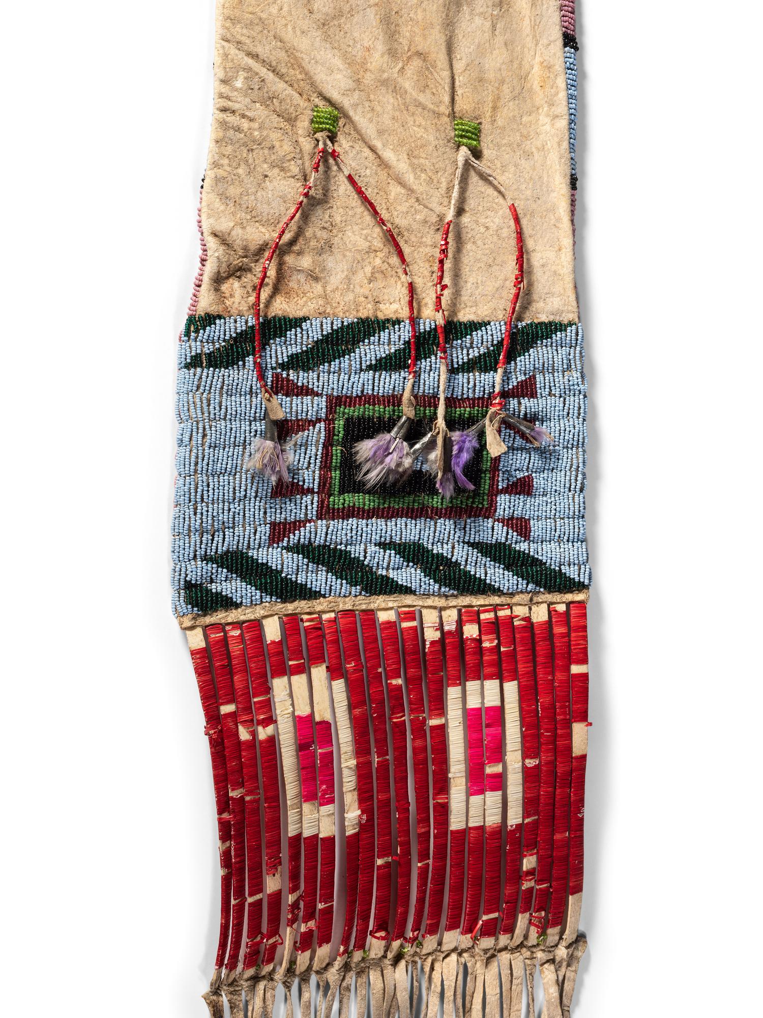 Sioux Beaded Hide Tobacco Bag, Belonging to Scotty Philip (1885-1911)