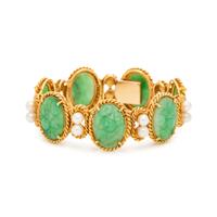 JADE AND CULTURED PEARL BRACELET