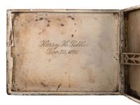 [WORLD WAR II]. Sterling cigarette case with US Naval Academy devices for 1923, 1924, and 1926.