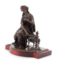 A Continental Bronze Figure Mounted as a Lamp