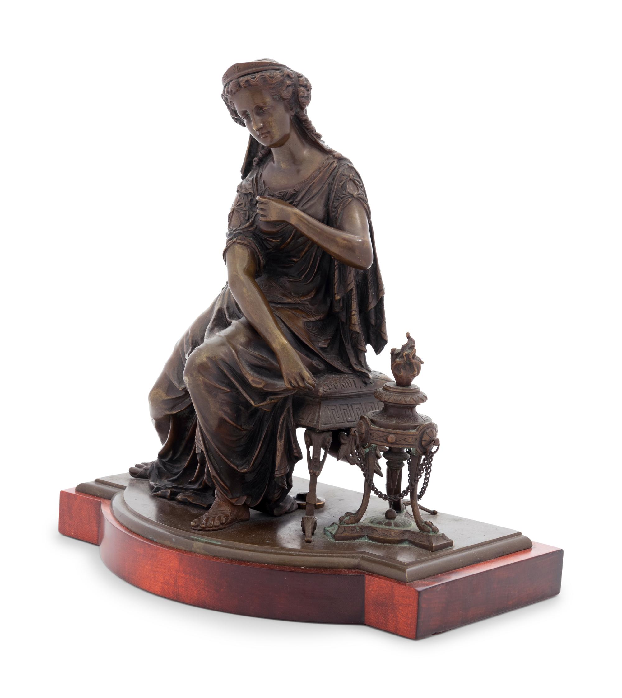 A Continental Bronze Figure Mounted as a Lamp