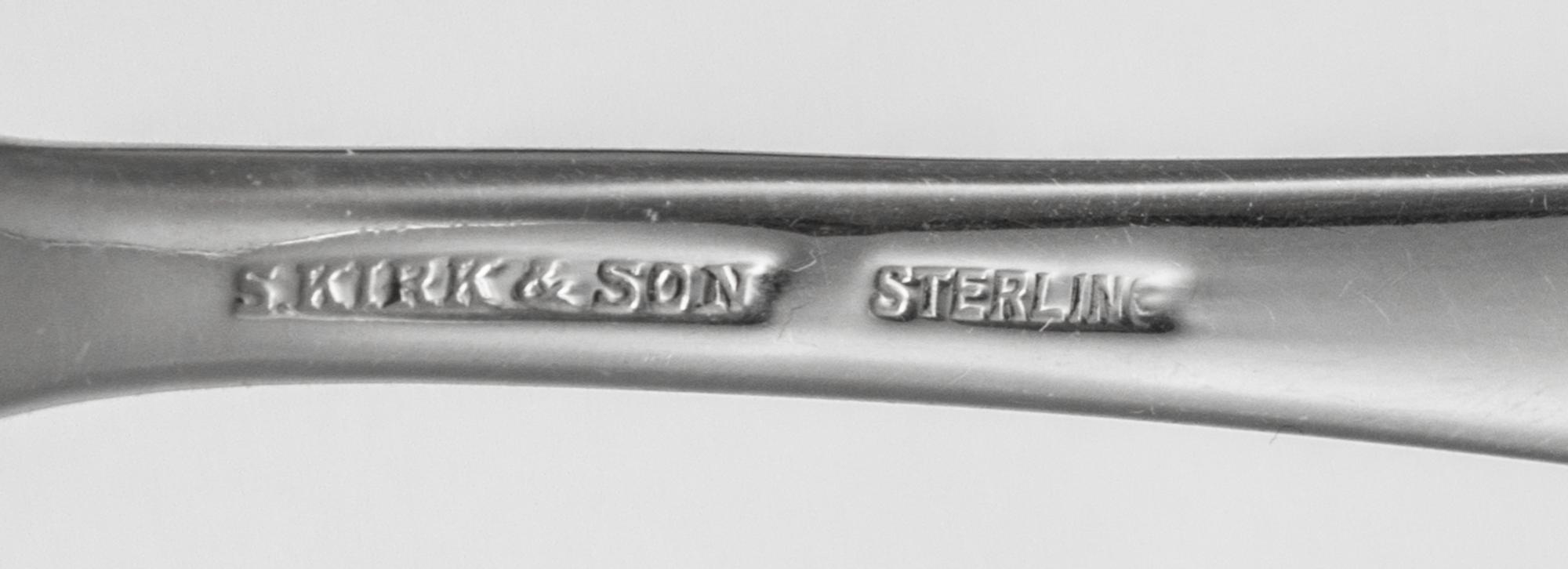 An American Silver Flatware Service, S. Kirk & Son., Baltimore, MD, 20th Century, Repousse pattern, comprising: 18 dinner knives 18 din