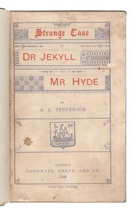 STEVENSON, Robert Louis (1850-1894). The Strange Case of Dr. Jekyll and Mr. Hyde. London: Longmans, Green, And Co., 1886.