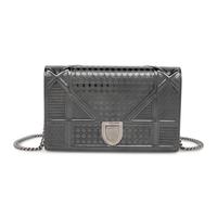 Christian Dior, Mini Diorama Flap Bag in Steel Grey Patent Leather