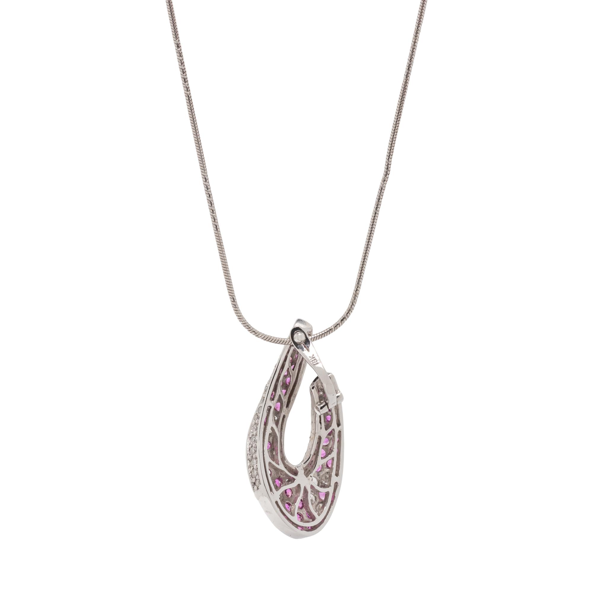 PINK SAPPHIRE AND DIAMOND PENDANT NECKLACE