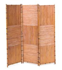 A Modern Bamboo Three-Panel Floor Screen Height 69 1/4 x 16 3/4 inches each panel. — 20TH CENTURY