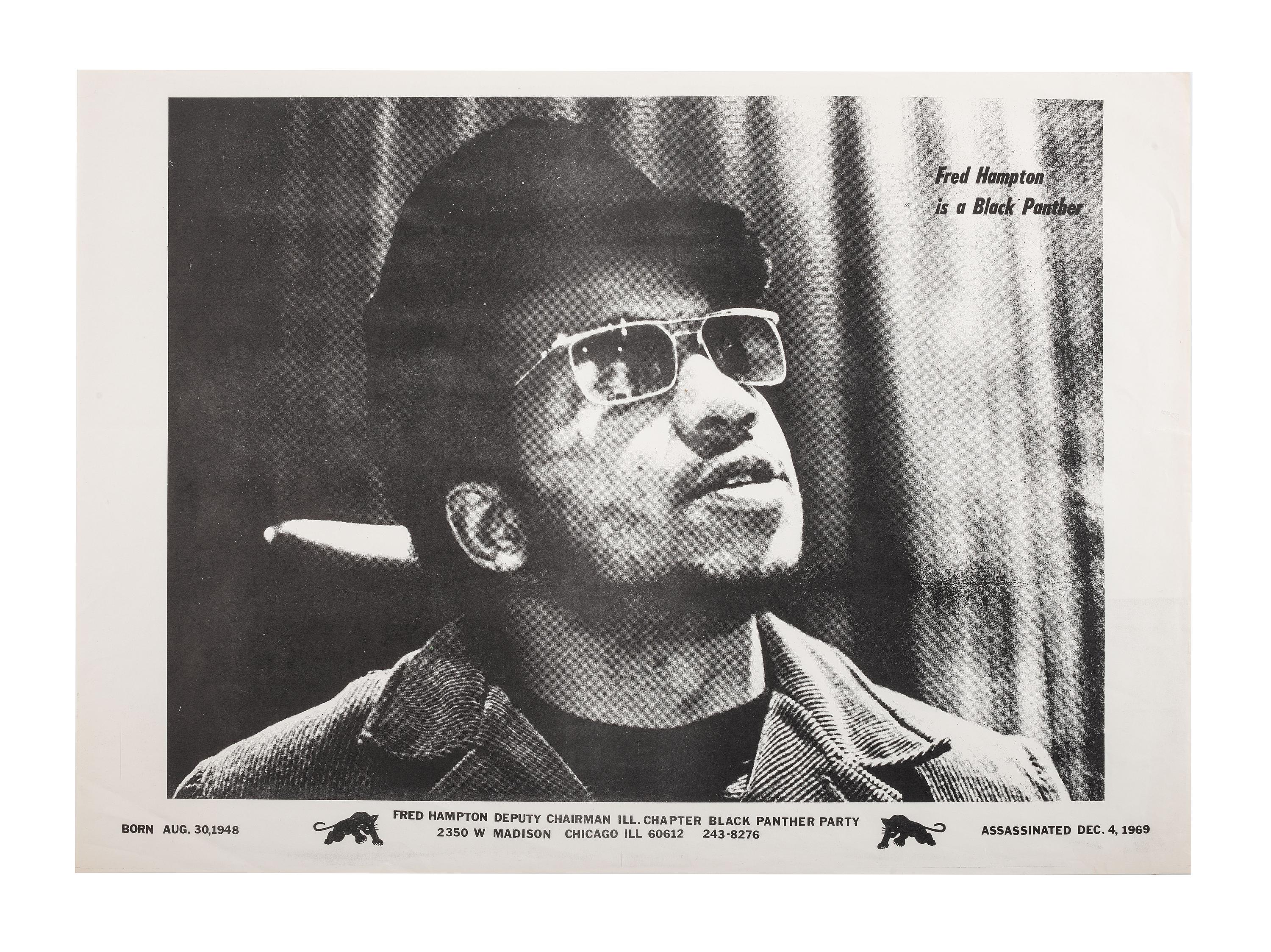 [BLACK PANTHERS]. Fred Hampton is a Black Panther . . . Assassinated Dec. 4, 1969 . Chicago, IL: Black Panther Party, ca 1971.