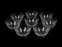 A Set of Eight Baccarat Cut Glass Dessert Bowls