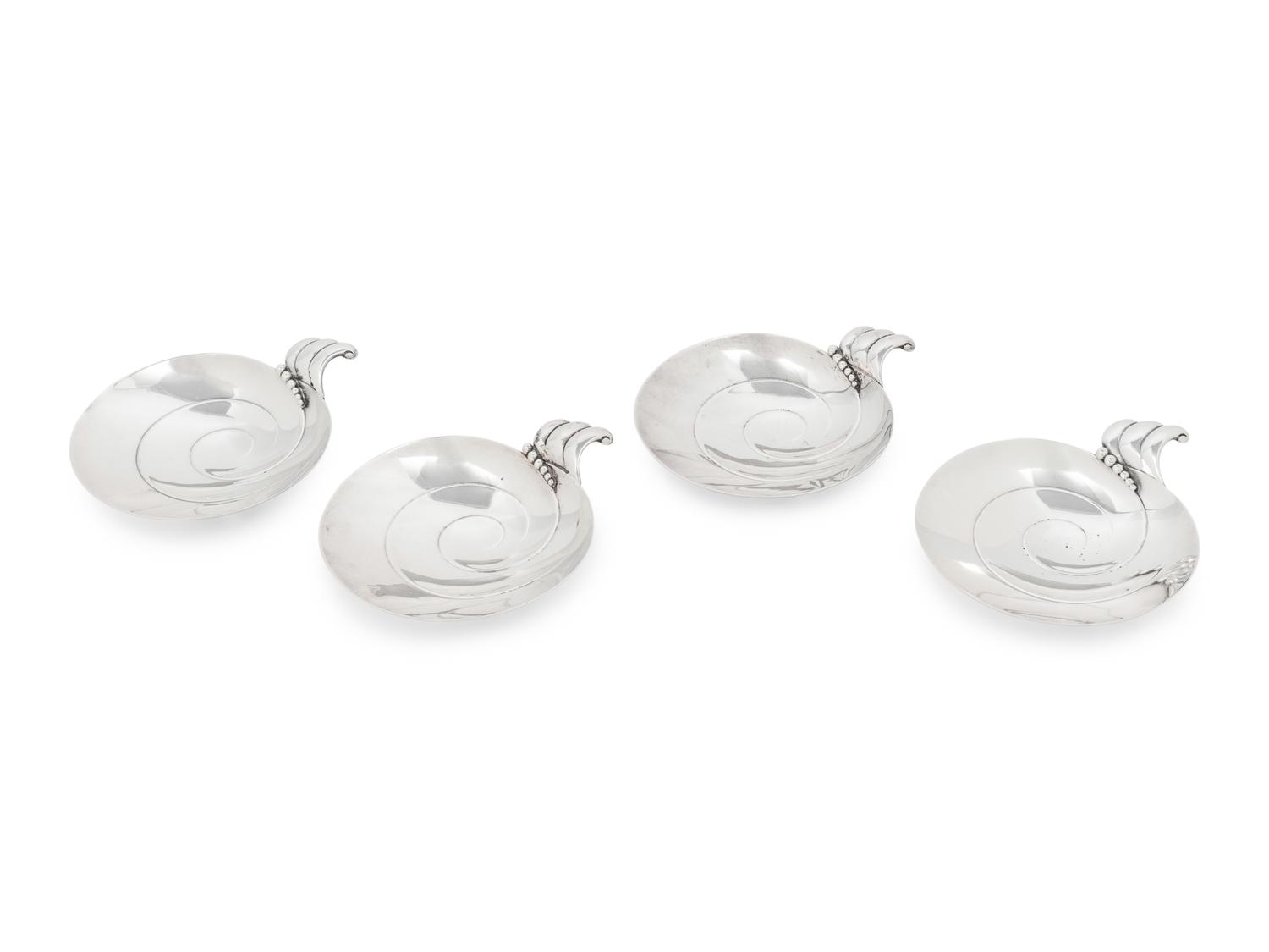 A Set of Four Tiffany and Co. Silver Candy Dishes