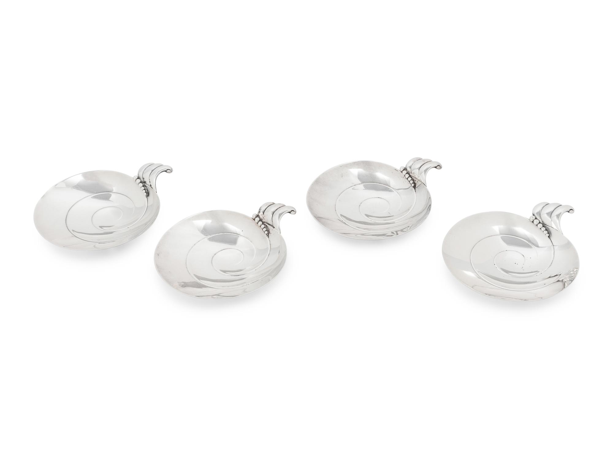 A Set of Four Tiffany and Co. Silver Candy Dishes