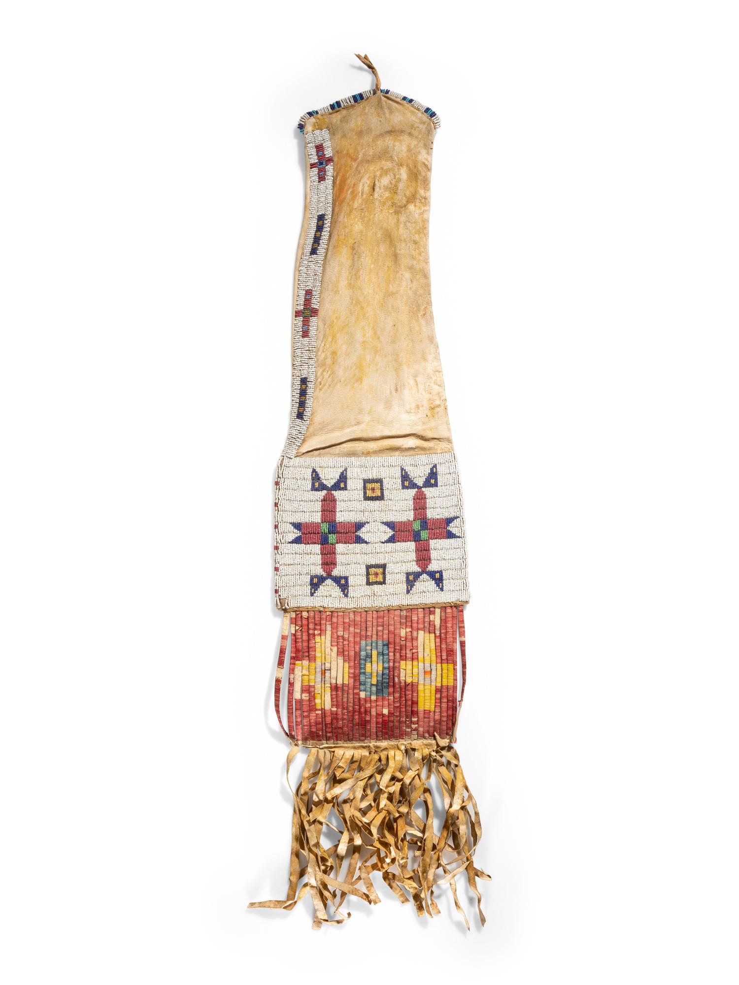 Sioux Beaded Hide Tobacco Bag