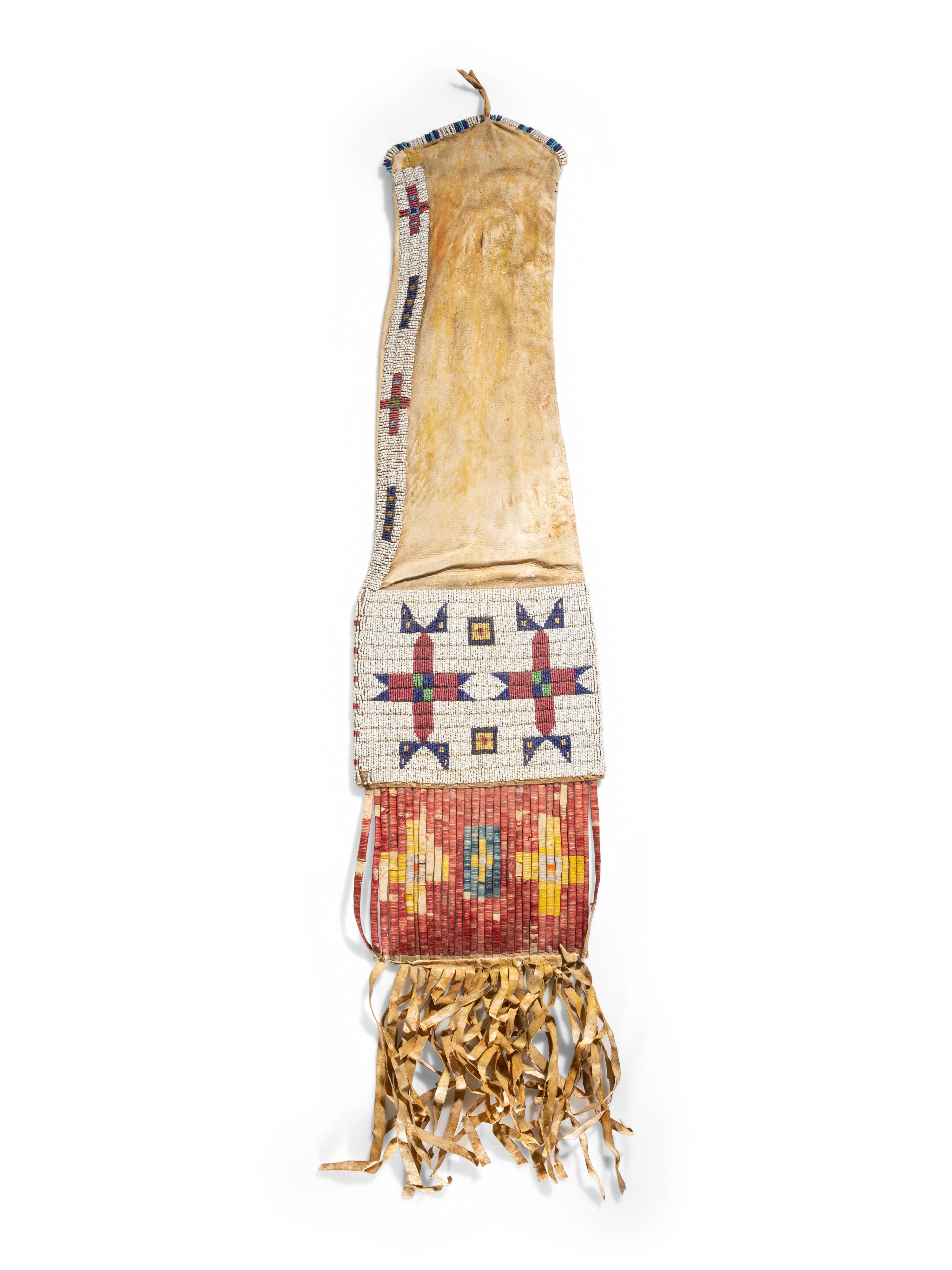 Sioux Beaded Hide Tobacco Bag
