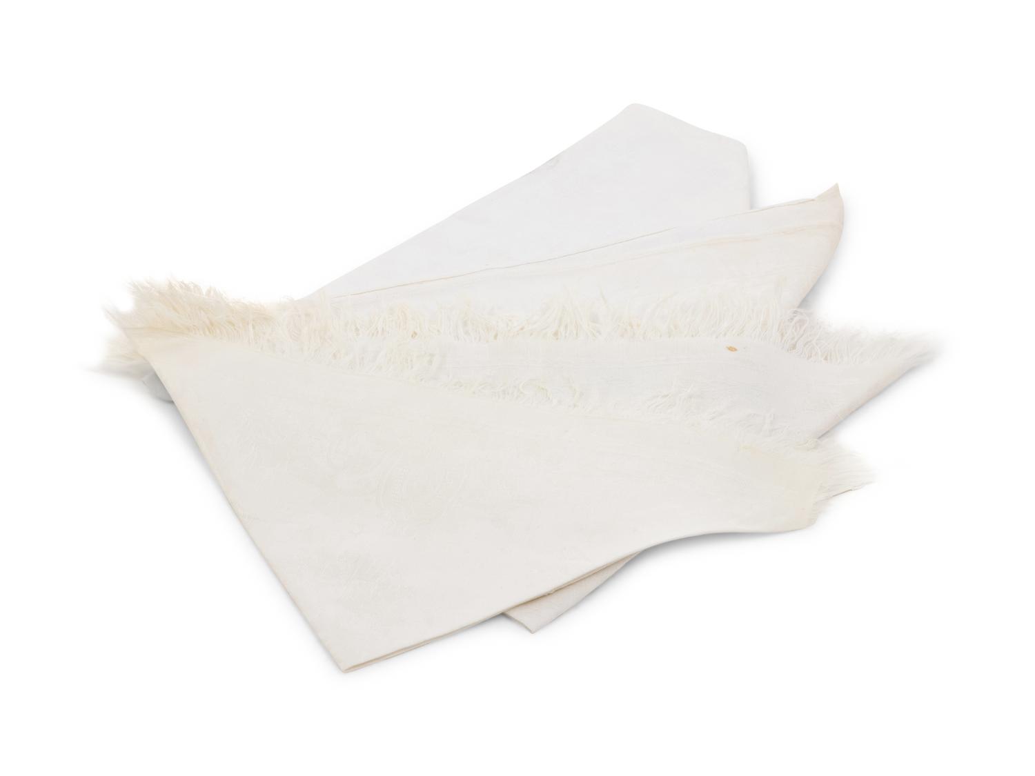 Four Russian Imperial Damask Napkins