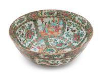 A Large Rose Medallion Porcelain Punch Bowl