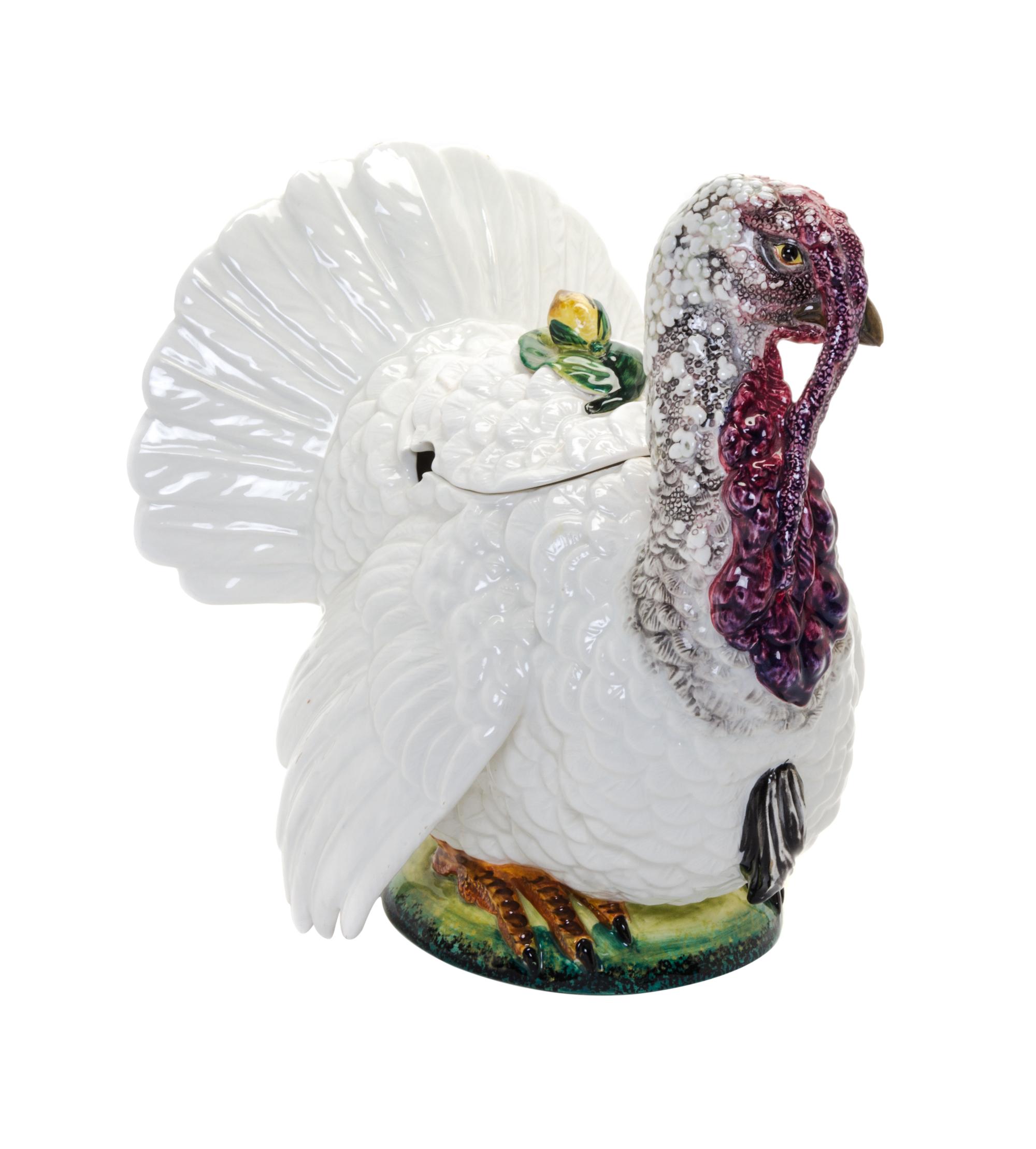 An Italian Ceramic Tureen and Cover Height 12 1/2 inches. — 20TH CENTURY