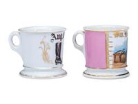 Two Cobbler's Porcelain Occupational Shaving Mugs