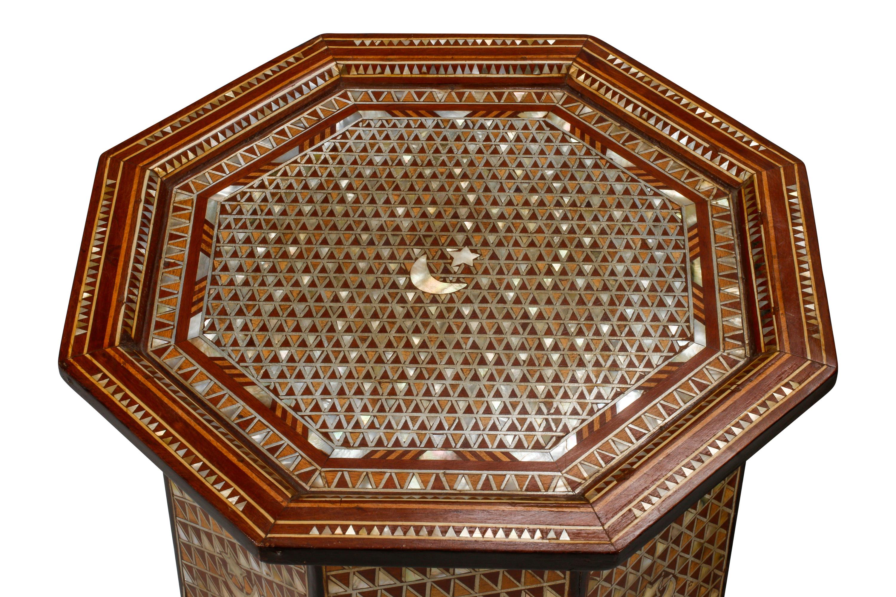 A Pair of Moorish Style Marquetry Octagonal Tables