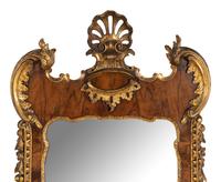 A George II Walnut and Parcel-Gilt Mirror