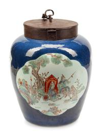 An Iron Mounted Chinese Porcelain Jar