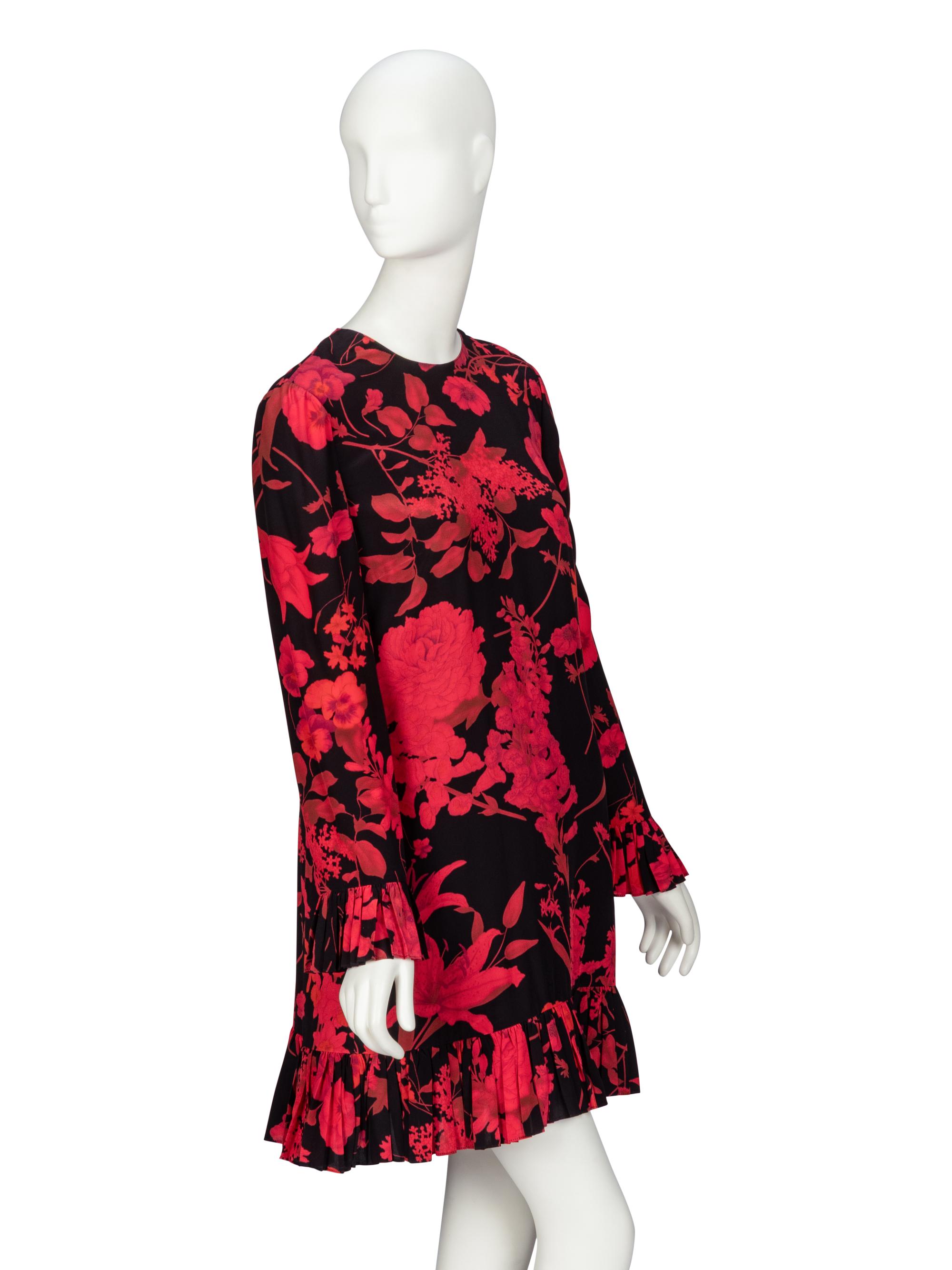Valentino, Floral-Print Silk Dress