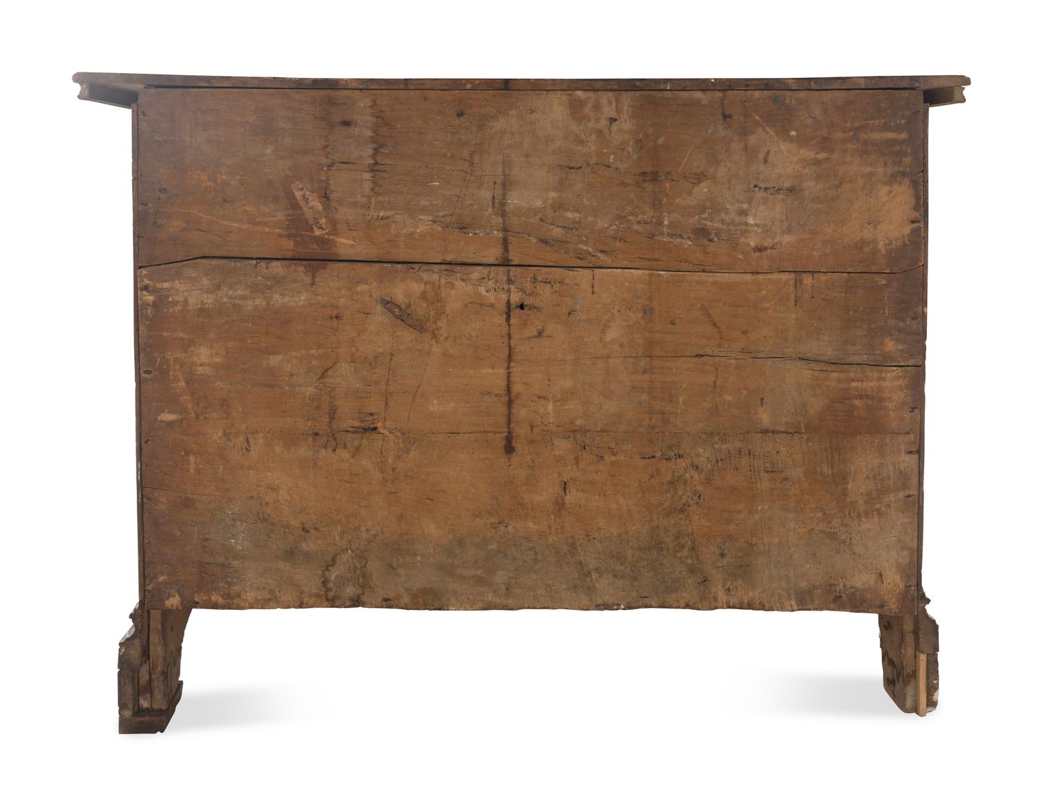 An Italian Baroque Marquetry and Walnut Bureau Chest