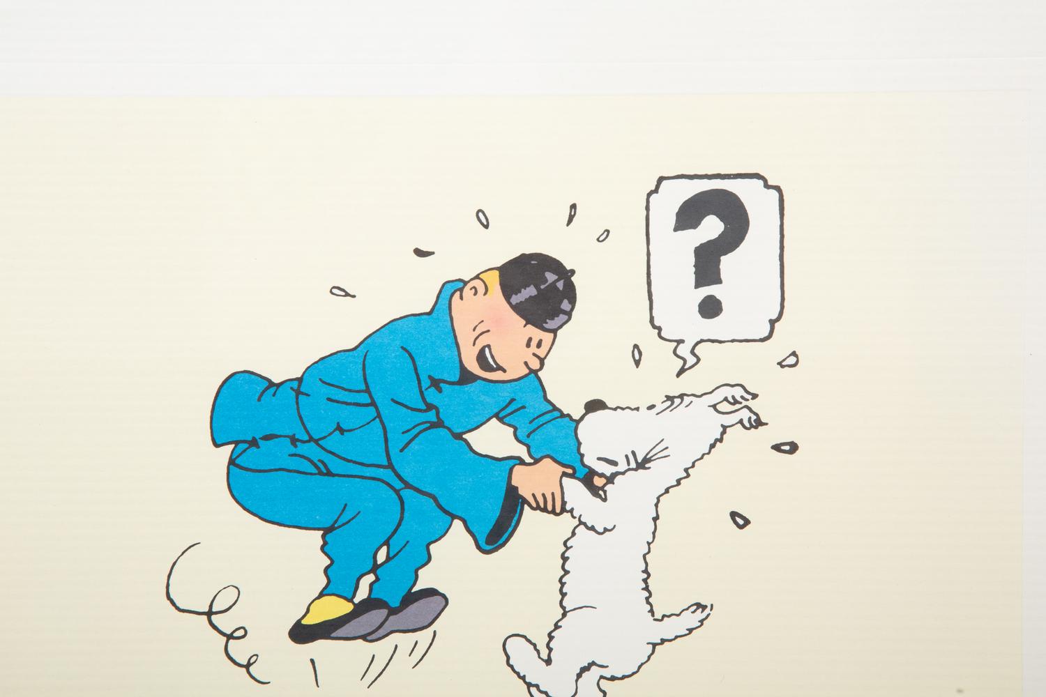 Two Lithographs from Les Adventures de Tintin, Le Lotus Bleu
