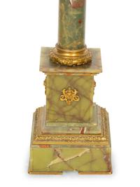 An Empire Style Gilt Bronze Mounted Green Onyx Pedestal