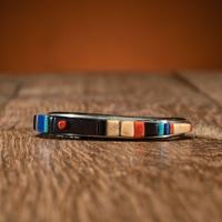 Silver and Cobblestone Inlay Cuff Bracelet