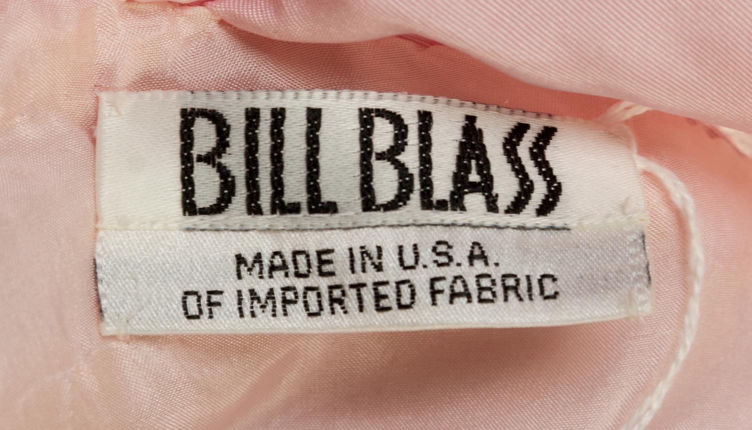 A Bill Blass Pale Pink Single Shoulder Gown,
