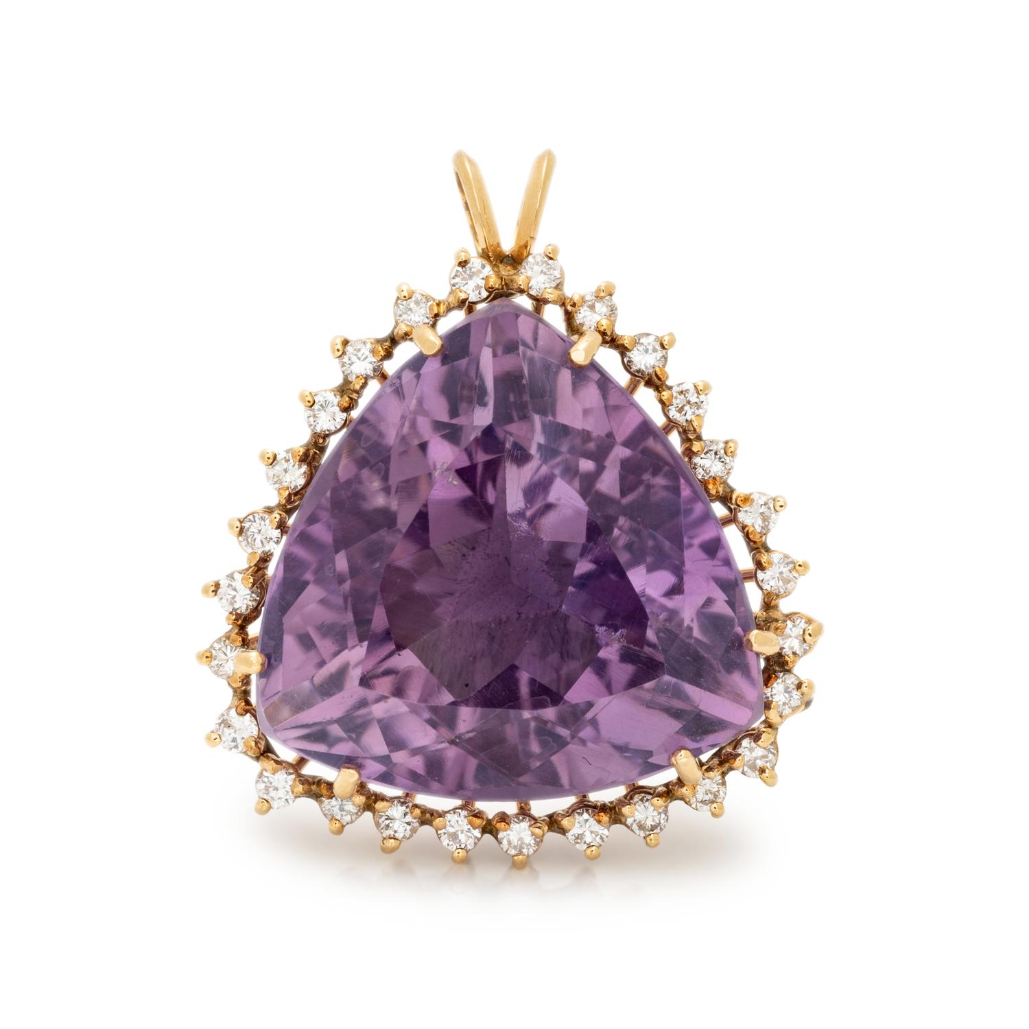 AMETHYST AND DIAMOND PENDANT