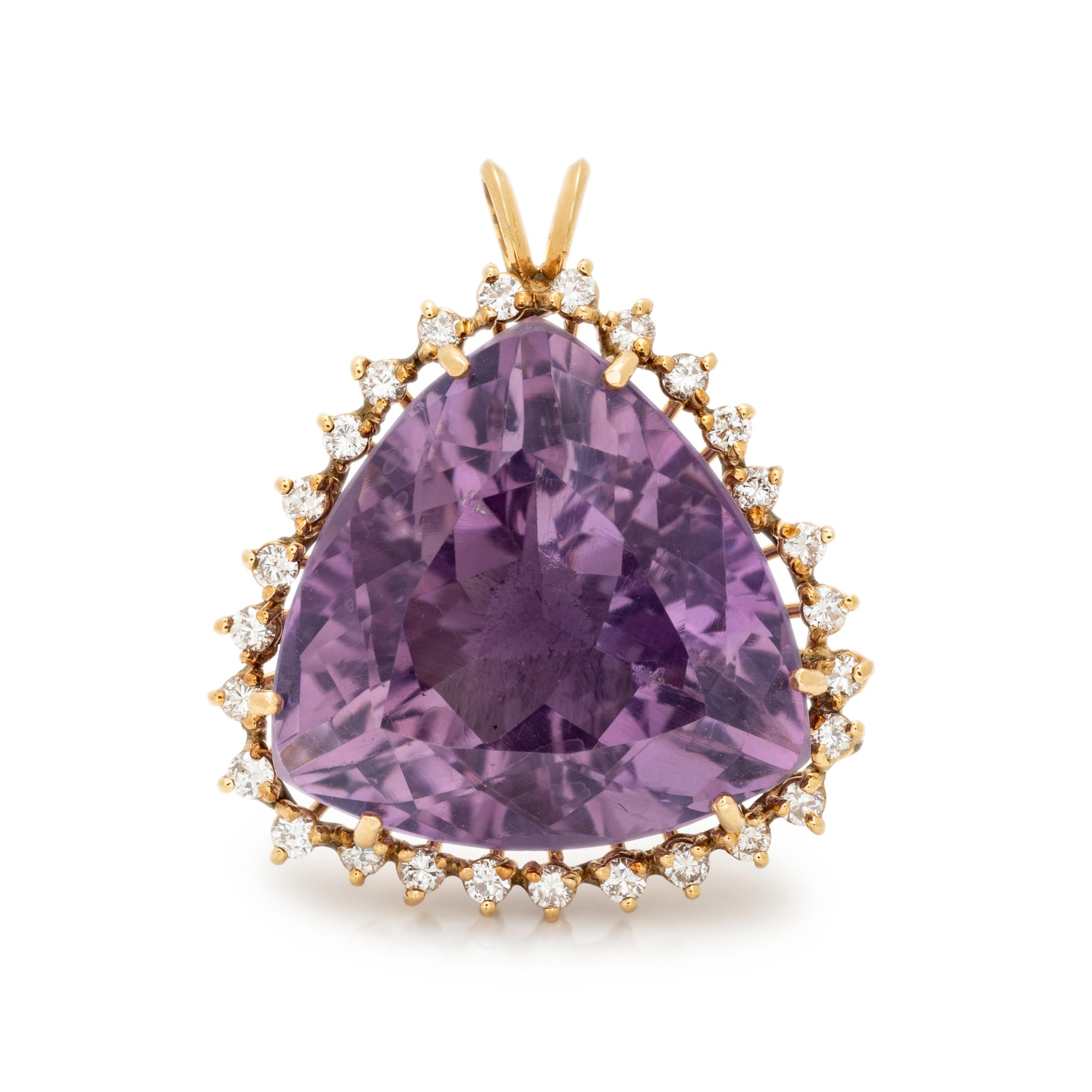 AMETHYST AND DIAMOND PENDANT